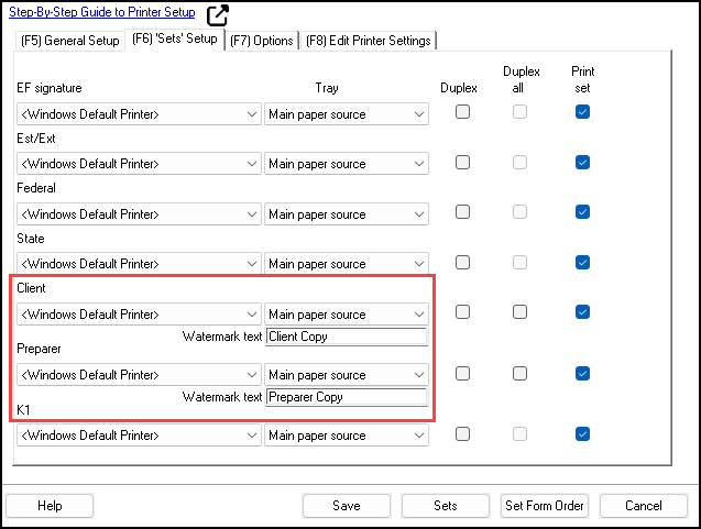 Image of "Sets" setup